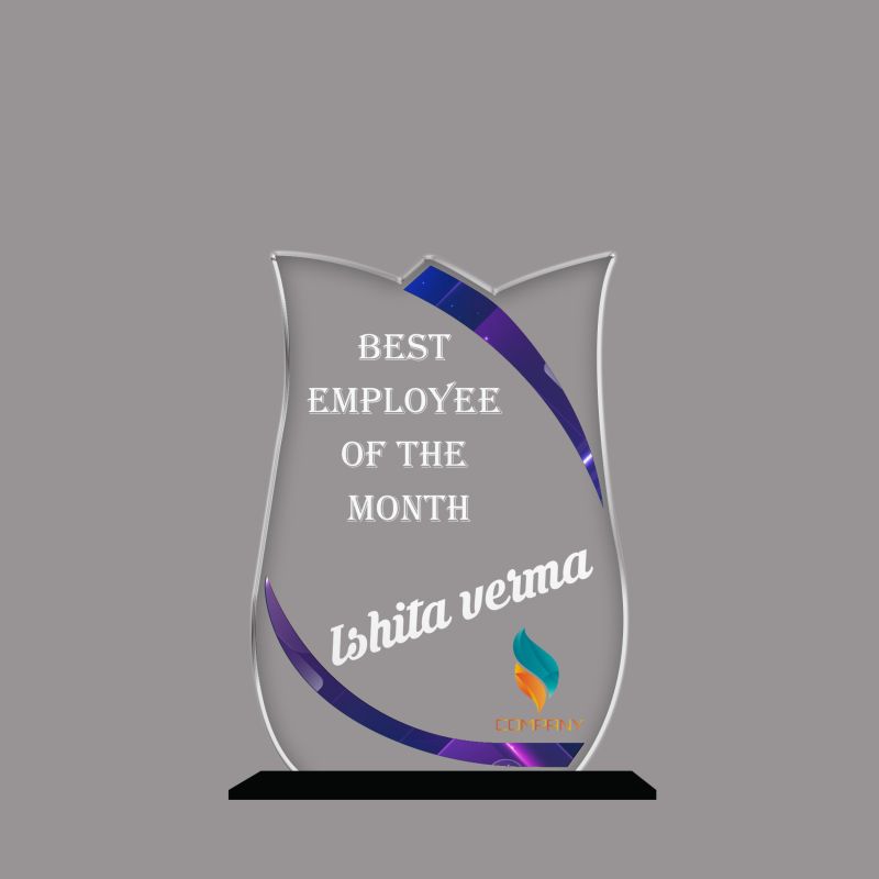 Personalized Best Employee of The Month Award Custom Acrylic Trophy with Name  Unique Recognition Gift for Staff and Coworkers Employee Achievement Award
